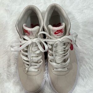 Nike Women's Beige and Red Sneakers